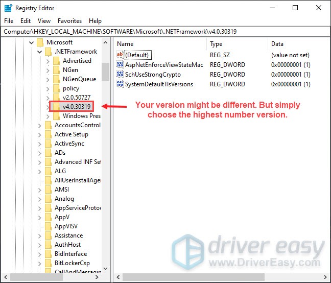 create a new registry value